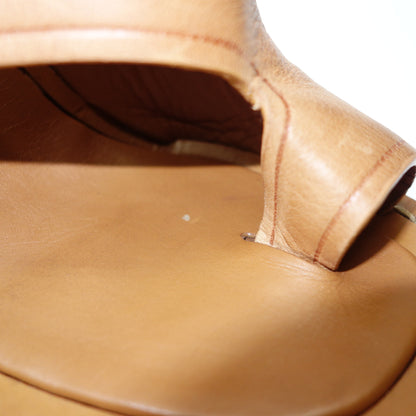 Used ◆CELINE Leather Thong Sandals Steel Chunky Heel Women's 38 Brown CELINE [AFC29] 