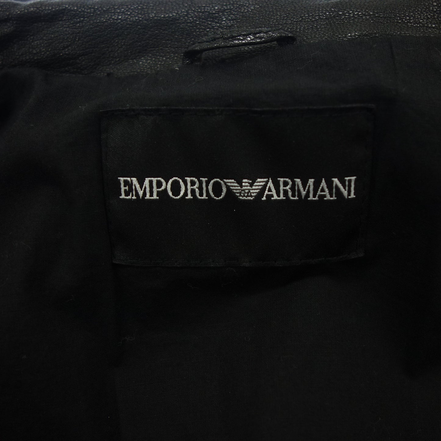 Emporio Armani Leather Jacket Stitch Men's Black EMPORIO ARMANI [AFG1] [Used] 