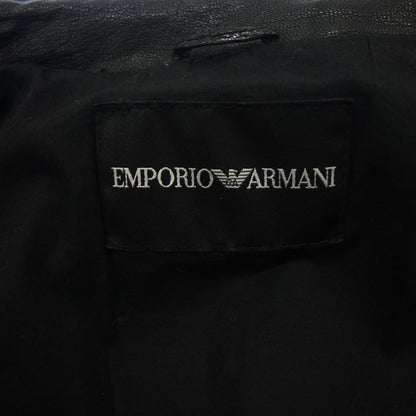 Emporio Armani Leather Jacket Stitch Men's Black EMPORIO ARMANI [AFG1] [Used] 