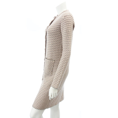 Christian Dior Knit Dress Cable Knit Button Women's Pink 38 Christian Dior [AFB27] [Used] 