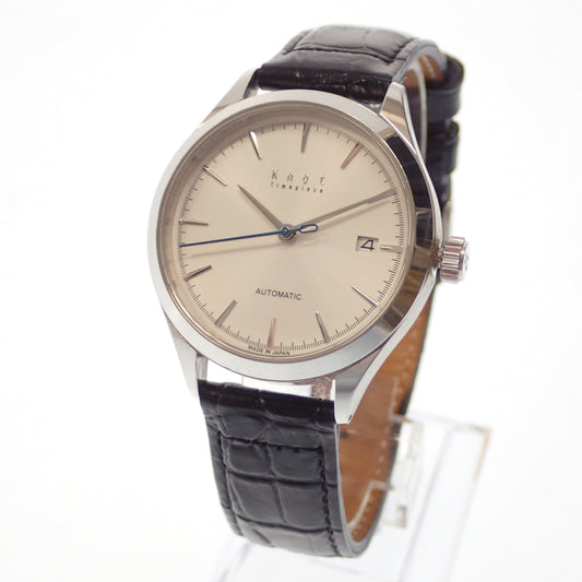Very good condition ◆ Knot wristwatch automatic winding back skid dial white 316L crocodile belt with box Knot [AFI18] 