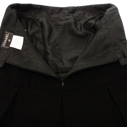 Good condition ◆ CHANEL Flare Skirt Pile Fabric 07A 36 Women's Black CHANEL [AFB43] 