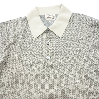 Hermes long sleeve polo shirt men's gray XL HERMES [AFE8] [Used] 