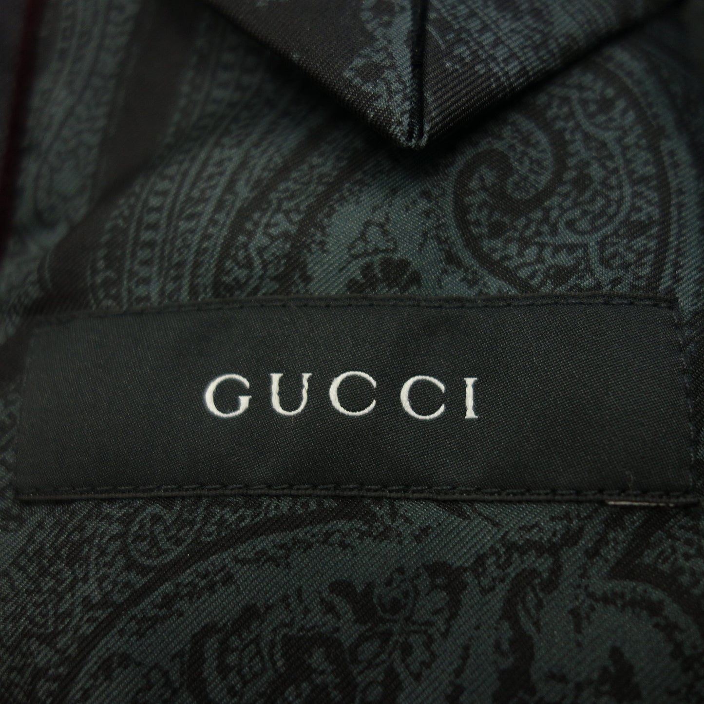 Good Condition ◆ Gucci 2B Jacket Lining Paisley Wool x Mohair 398949 Navy Size 44 Men's GUCCI [AFA8] 