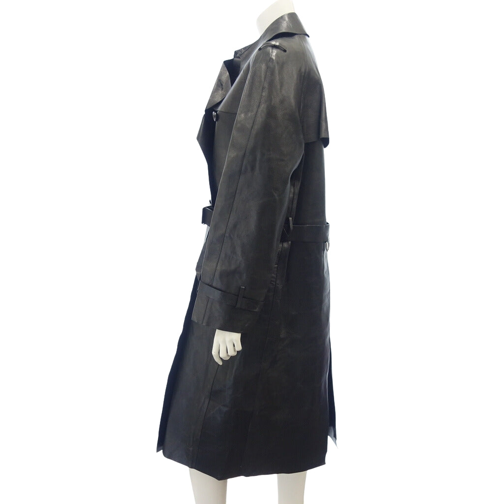 Used ◆ Gucci leather trench coat with belt Tom Ford period ladies black size 38 GUCCI [AFA20] 