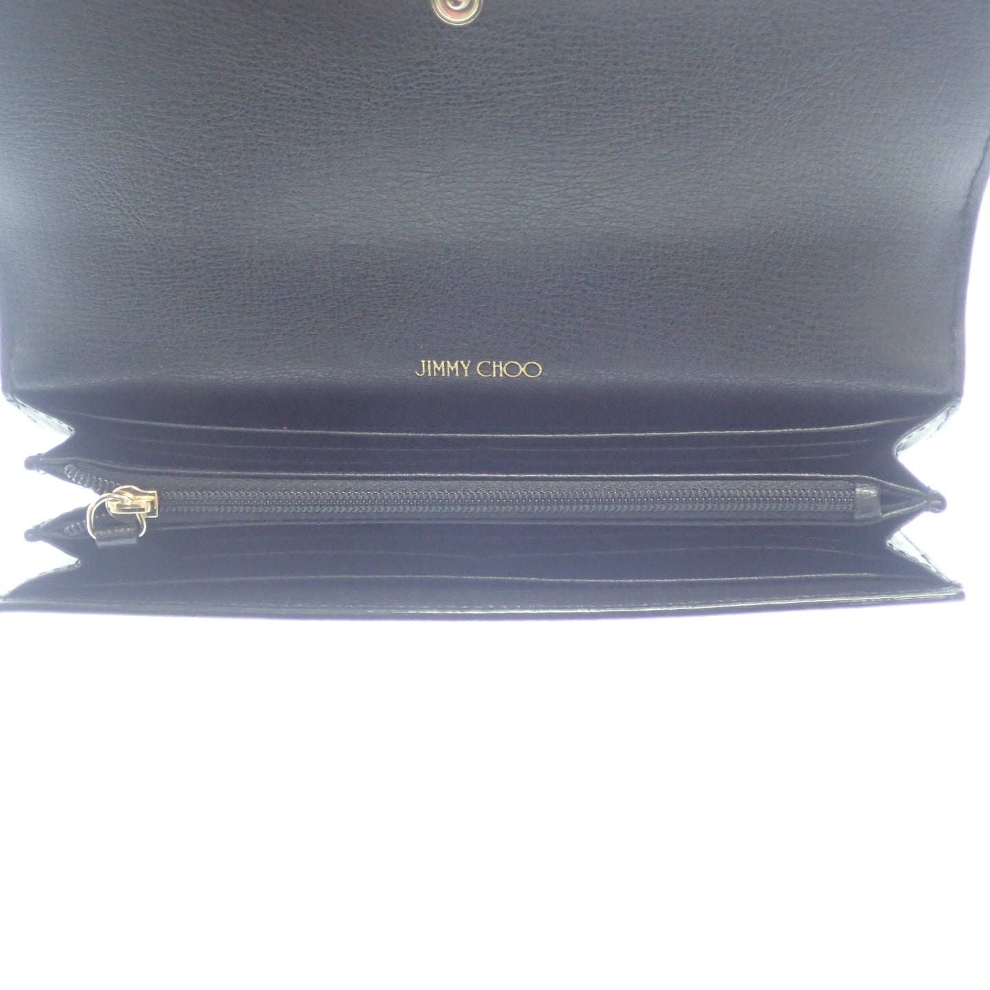 Very good condition ◆ Jimmy Choo folding wallet JC gold hardware JIMMY CHOO [AFI19] 