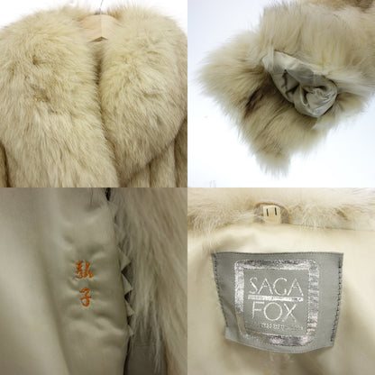 Used Saga Fox Short Coat Fox Off-White Ladies 11 SAGA FOX [AFF22] 