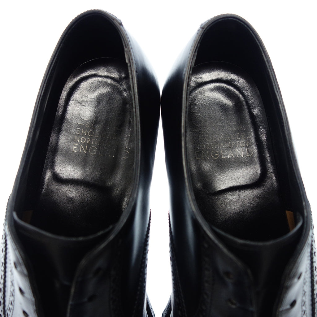 Used Edward Green Leather Shoes Semi Brogue ASQUITH Men's Black UK7.5E EDWARD GREEN [AFC24] 