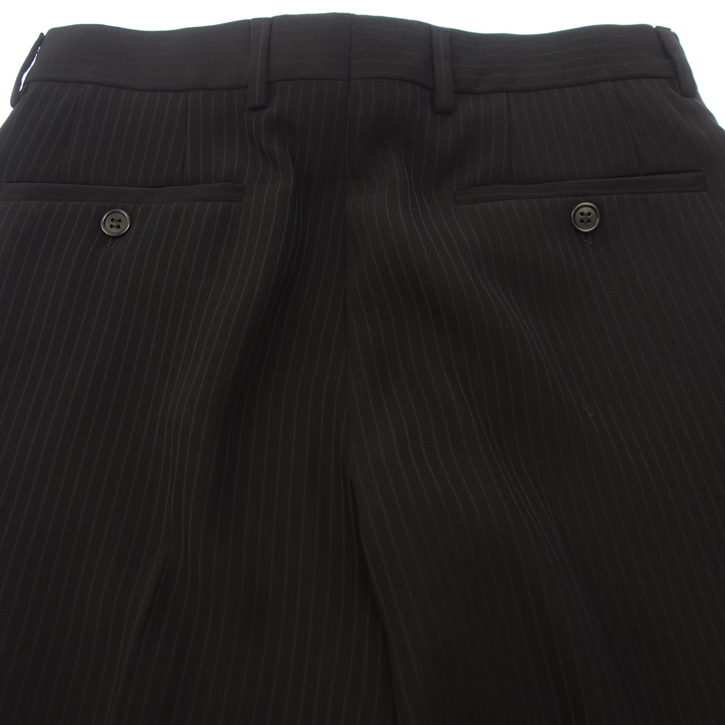 Good Condition◆Giorgio Armani Suit Setup Black Stripe Size 46 Men's GIORGIO ARMANI [AFA10] 