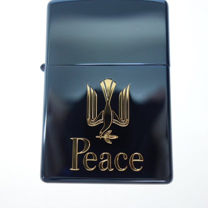Used Zippo Peace Blue Titanium 2007 Silver Blue ZIPPO 3-piece set [AFI18] 