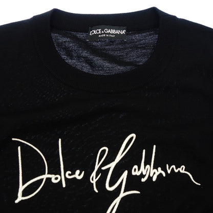 Dolce &amp; Gabbana Knit Sweater Logo Embroidery Men's Black 52 DOLCE&amp;GABBANA [AFB19] [Used] 