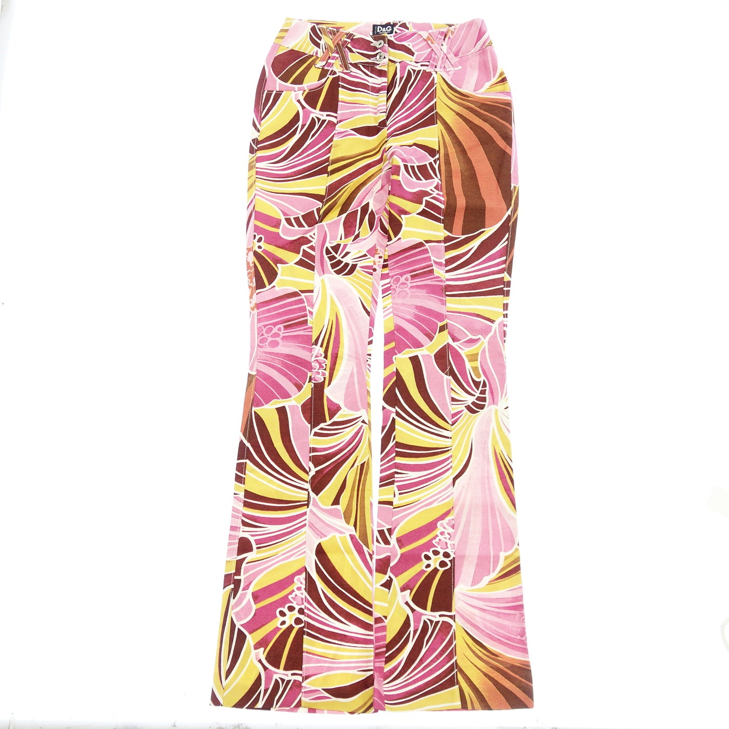 状况良好◆Dolce &amp; Gabbana 喇叭裤女士粉色尺寸 38 花卉图案 DOLCE &amp; GABBANA [AFB41] 