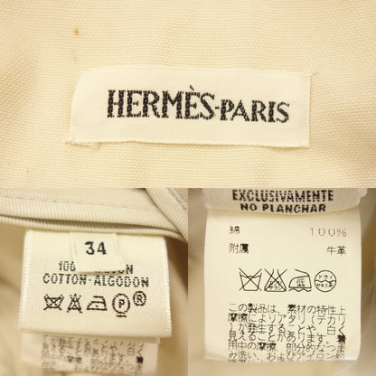 中古◆エルメス ジップアップジャケット レザープル マルジェラ期 レディース サイズ34 ベージュ系 HERMES【AFB45】