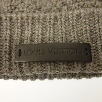 Used Louis Vuitton knit hat 100% wool Gray LOUIS VUITTON [AFI20] 