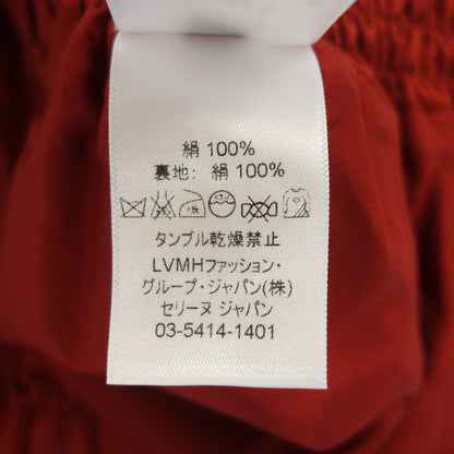 Good condition ◆ Celine skirt Phoebe period pleated silk ladies red size 36 CELINE [AFB45] 