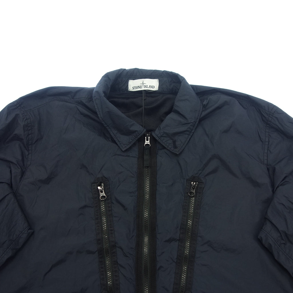 Like new◆Stone Island Blouson 4 Pocket Oversized Shirt Jacket Nylon Men's Size XL Black 751510523 STONE ISLAND [AFB2] 