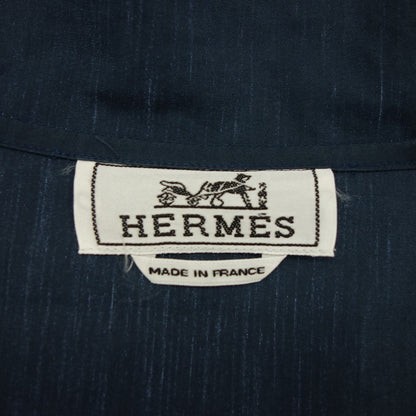 Hermes shirt jacket hooded bicolor men's 38 blue HERMES [AFB13] [Used] 