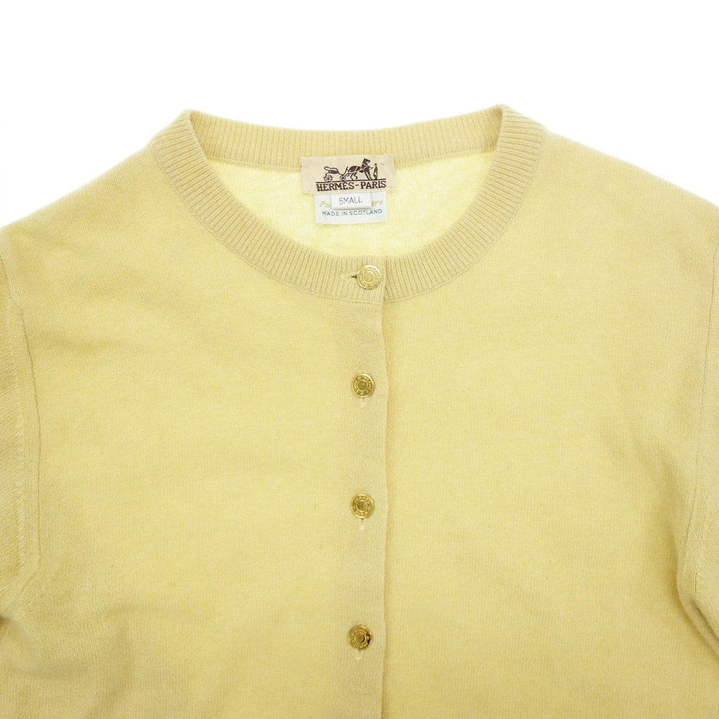 Used ◆Hermes Knit Cardigan Sweater Serie Button Women's Yellow HERMES [AFB44] 