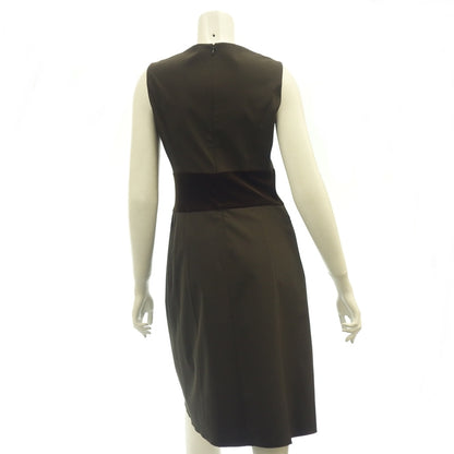 Good condition ◆ FOXEY NEW YORK Sleeveless dress 18443 Velor switching Ladies Brown Size 38 FOXEY NEW YORK [AFB6] 