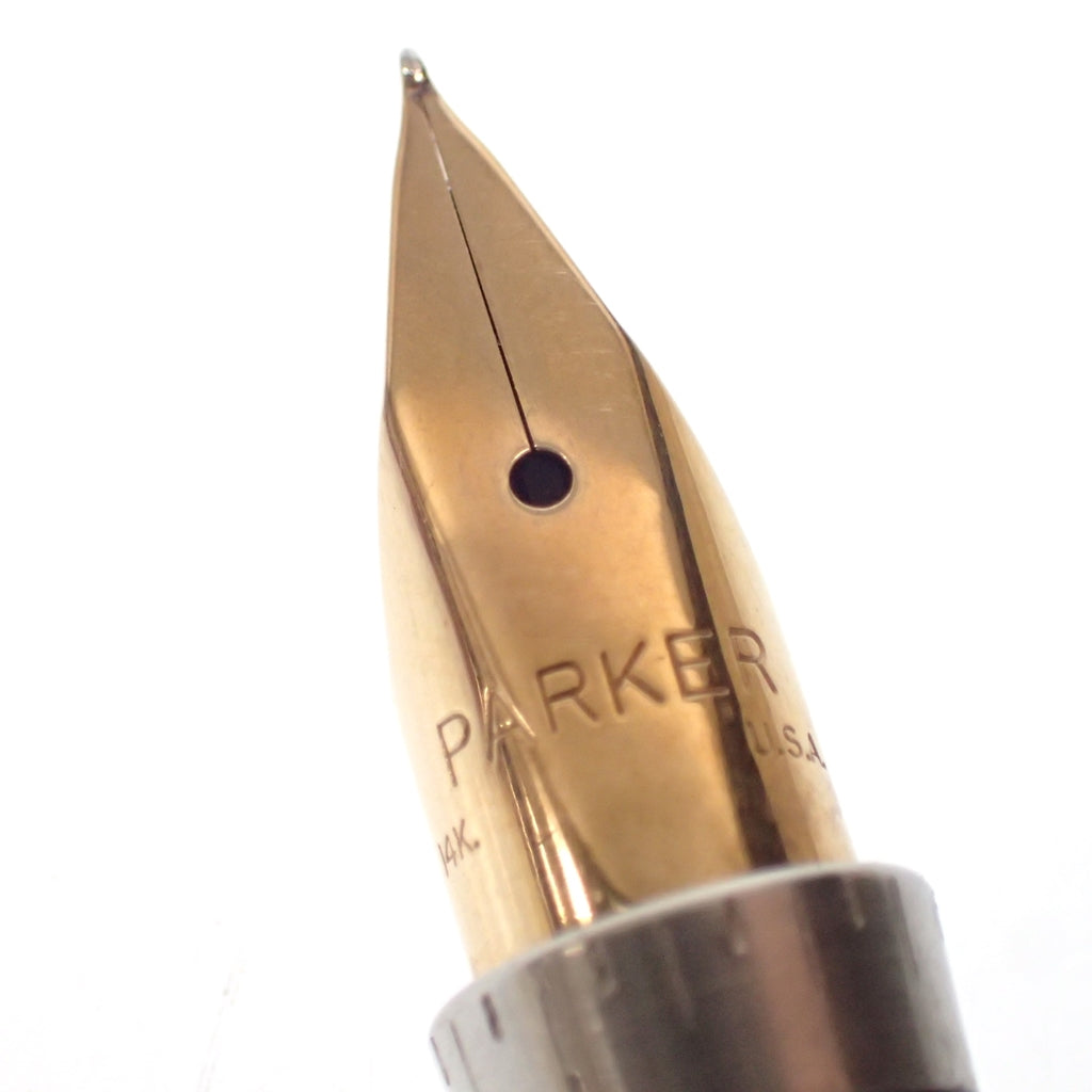 Good Condition◆Parker Fountain Pen 75 Nib K14 Silver with box PARKER [AFI12] 