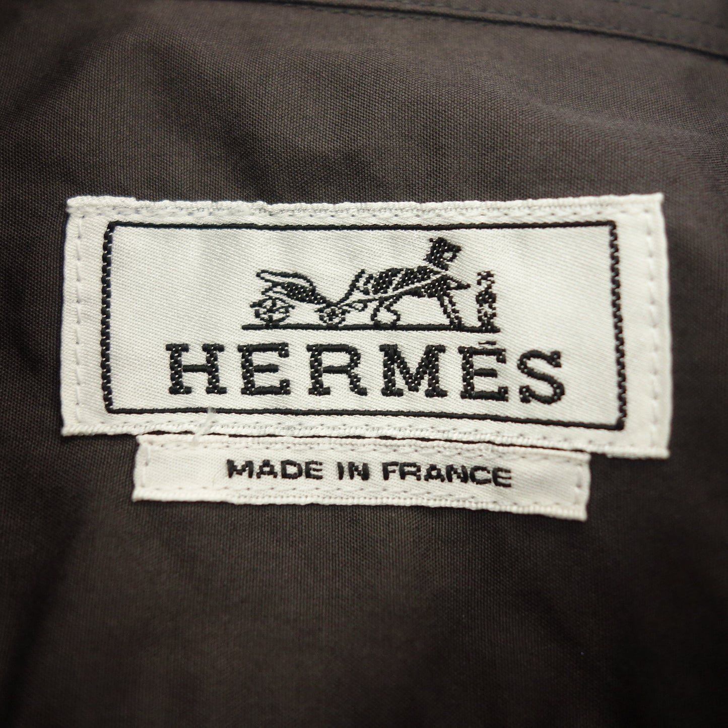 美品◆エルメス 20SS ハーフジップ 半袖シャツ コットン グレー系 メンズ サイズ39 Hermès【AFB33】