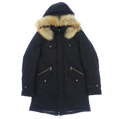 Used◆Burberry Black Label Fur Down Coat Men's Size M Black BMP39-335-09 BURBERRY BLACK LABEL [AFA11] 