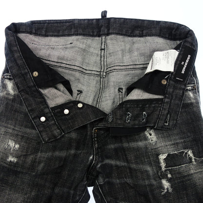 美品◆ディースクエアード デニムパンツ ダメージ加工 Skater Jean 19AW メンズ ブラック系 サイズ42 Dsquared2【AFB22】