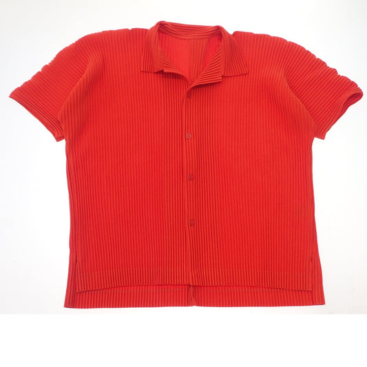 ISSEY MIYAKE HOMME PLISSE Shirt Short Sleeve Pleated HP91JJ123 Orange Men's 3 ISSEY MIYAKE HOMME PLISSE [AFB28] [Used] 