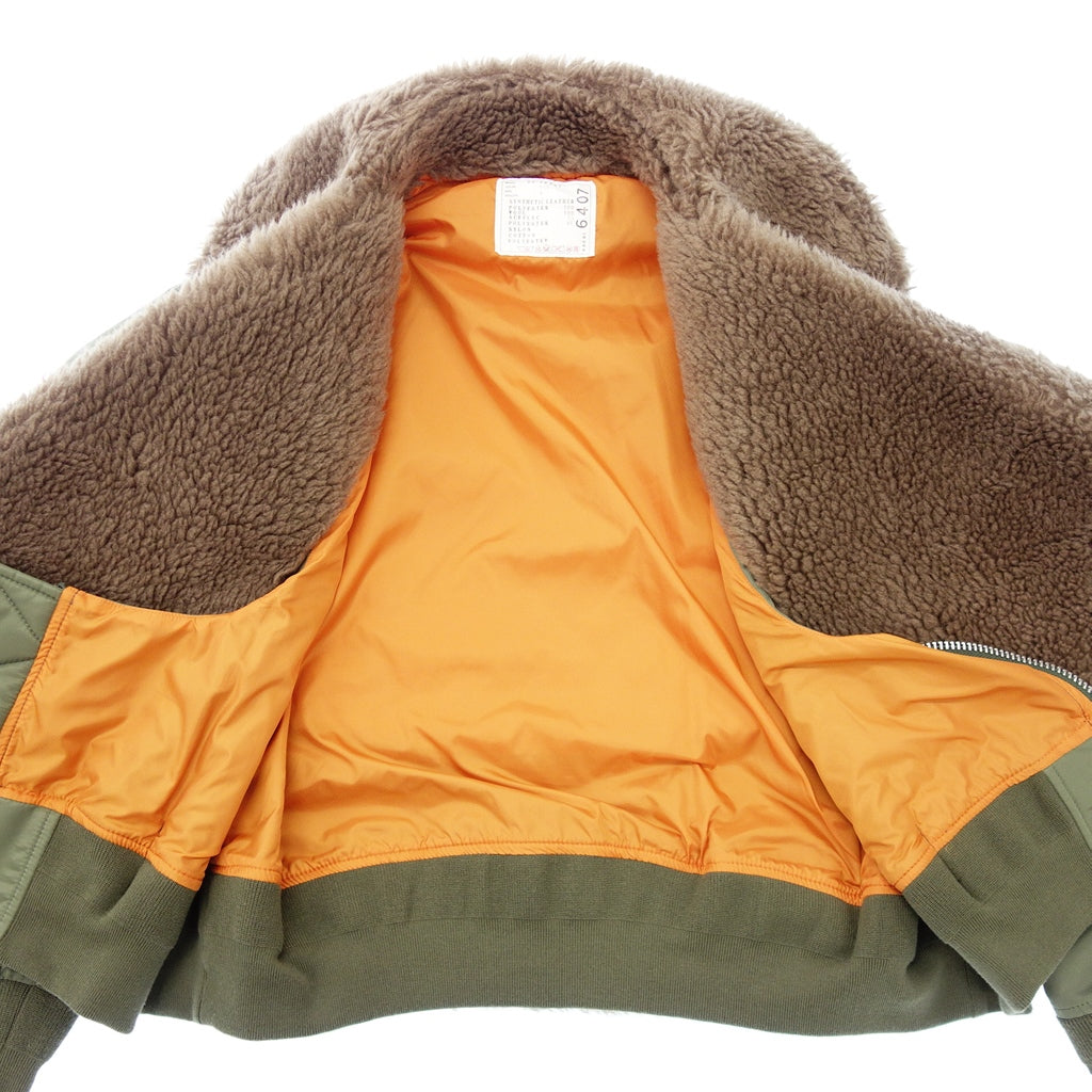 美品◆サカイ 22AW ファイクシアリングナイロンツイルブルゾン レディース カーキ サイズ2 22-06407 sacai【AFG1】