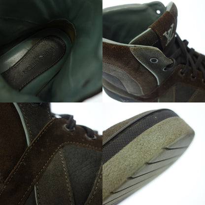 Good condition ◆ Louis Vuitton leather sneakers high-cut suede LV logo men's 8 multicolor LOUIS VUITTON [AFC54] 