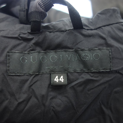 Gucci leather blouson VIAGGIO cow leather hoodie men's black 44 GUCCI [AFG1] [Used] 