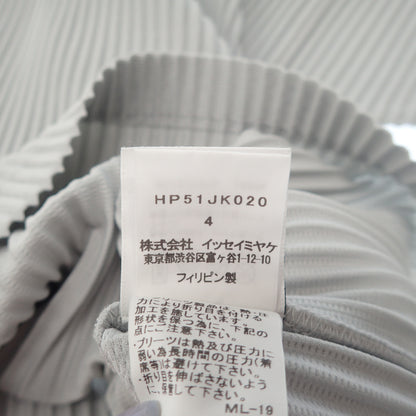ISSEY MIYAKE HOMME PLISSE T-shirt pleated HP51JK020 light gray men's 4 ISSEY MIYAKE HOMME PLISSE [AFB28] [Used] 