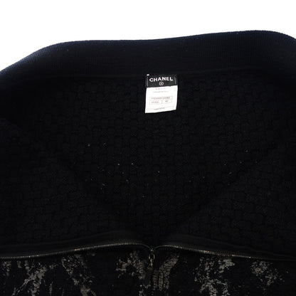 CHANEL Knit Skirt Zip Up Coco Mark P42 Women's Black 40 CHANEL [AFB2] [Used] 