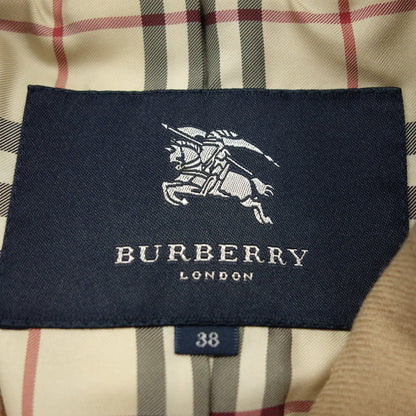 美品◆バーバリー ロンドン ピーコート 裏地チェック ウール レディース ベージュ系 サイズ38 BURBERRY LONDON【AFB34】