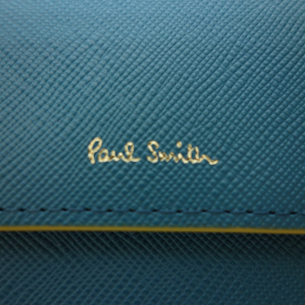 新品同様◆ポールスミス 三つ折り財布 ブルー系 Paul Smith【AFI8】