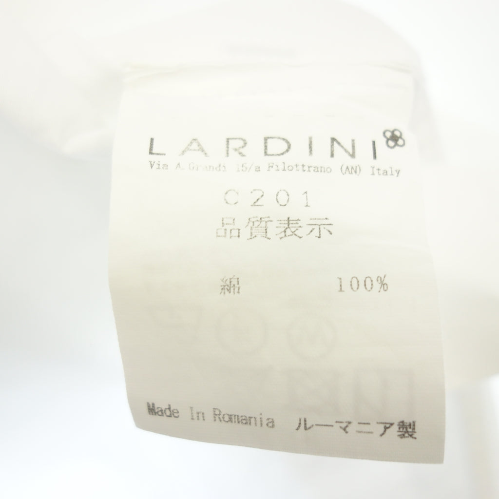 状况良好◆Lardini 衬衫长袖贴片棉质男式白色 37 码 LARDINI [AFB47] 