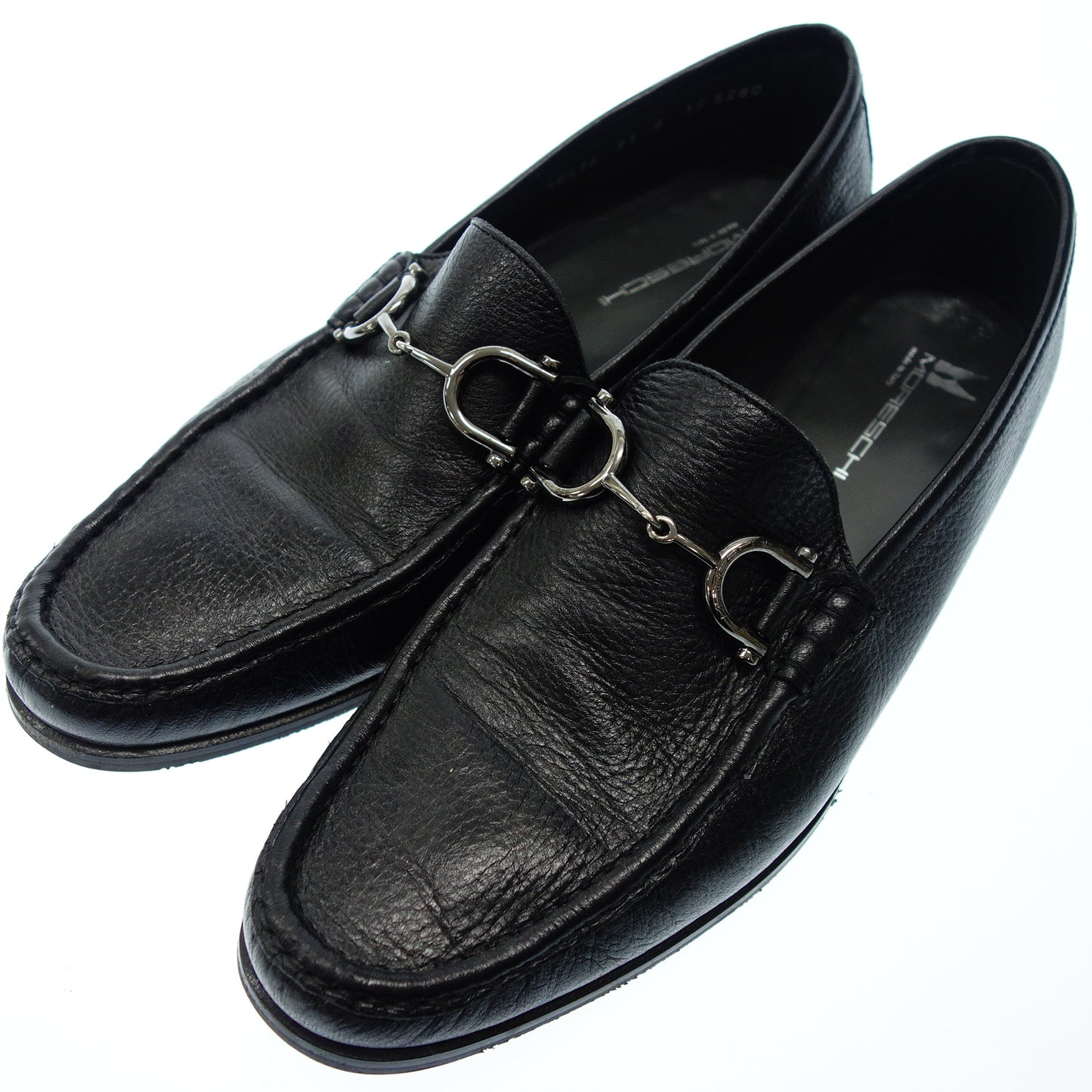 MORESCHI Bit Loafer 粒面皮革男士 8 黑色 MORESCHI [AFC50] [二手] 