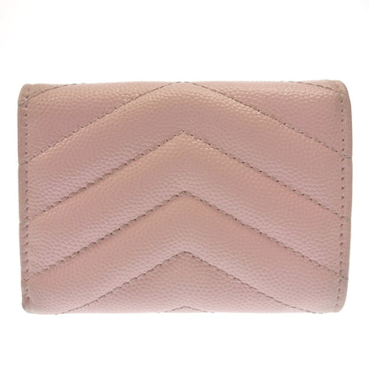 Saint Laurent Trifold Mini Wallet V Stitch 505118 Pink Box SAINT LAURENT [AFI18] [Used] 