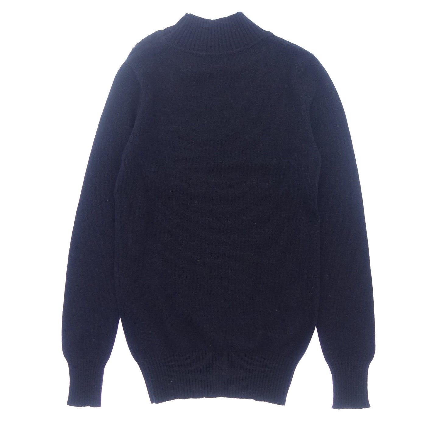 Good Condition◆Hermes Knit Sweater High Neck Serie Button Cashmere Ladies Navy Size 34 HERMES [AFB35] 