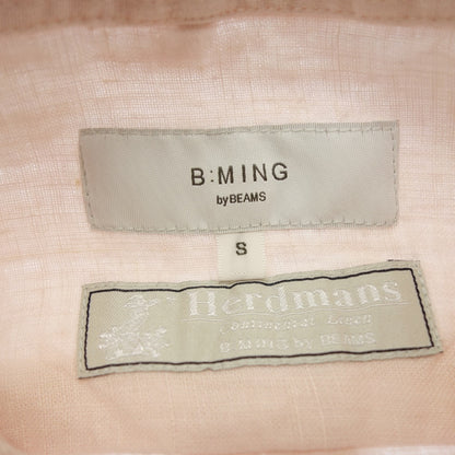 Like new ◆ Beaming Beams Short Sleeve Linen Shirt Herdman Men's Linen Pink Size SB:MING [AFB23] 