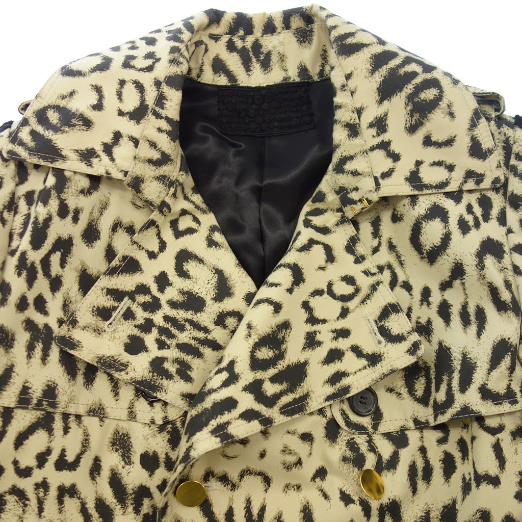 Good condition◆Dresscamp trench coat leopard pattern with belt ladies 38 beige DRESSCAMP [AFB32] 