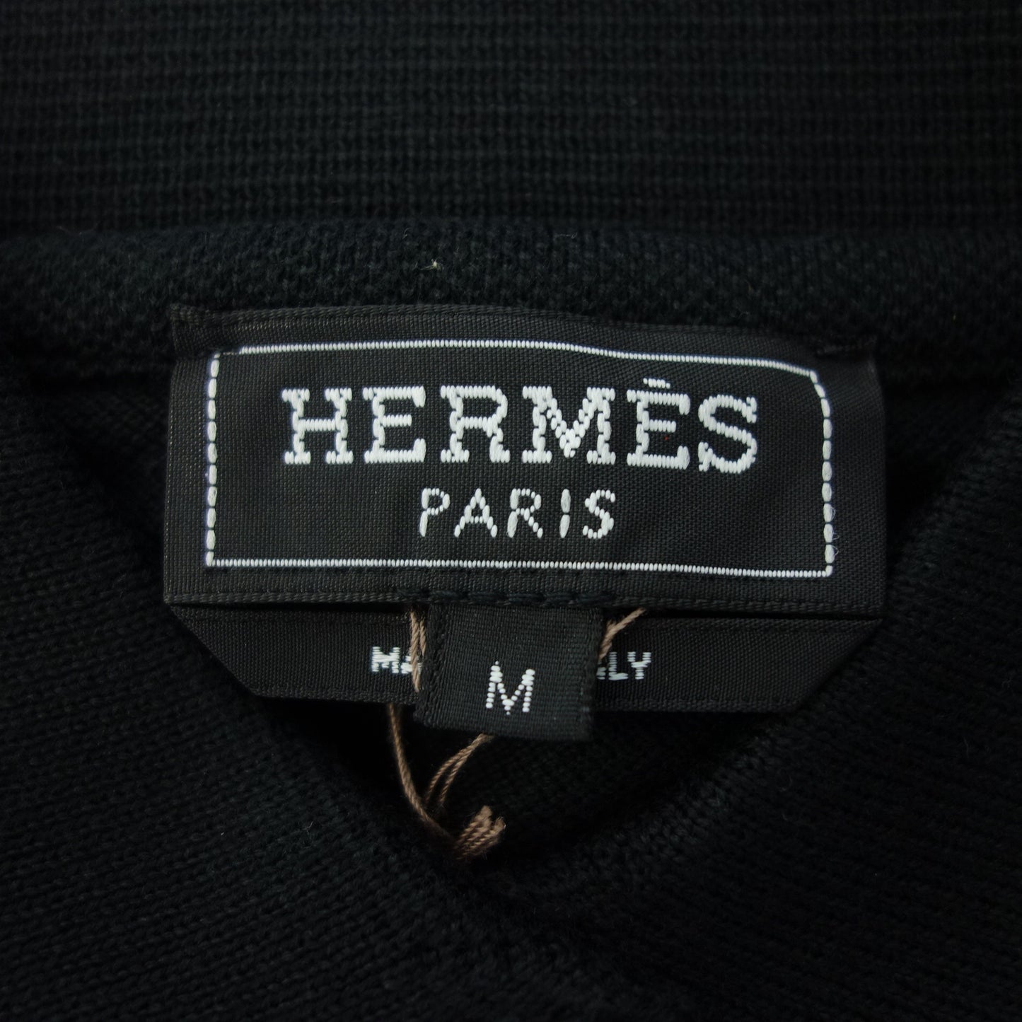 エルメス ポロシャツ Hロゴ レディース ブラック M HERMES【AFB46】【中古】