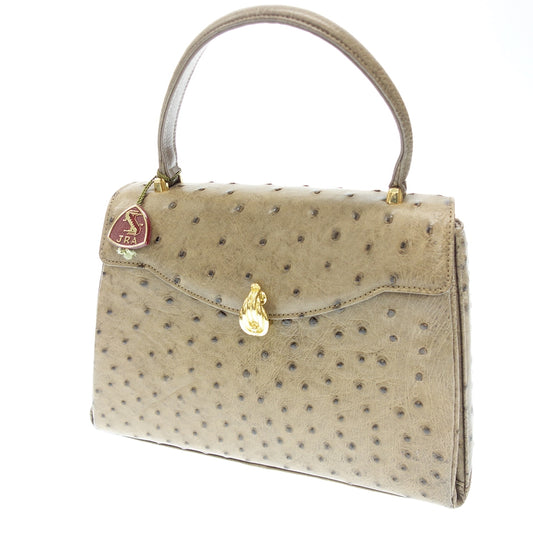 Like new◆JRA certified handbag Ostrich brown [AFB42] 