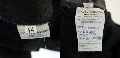 二手 Dolce &amp; Gabbana 皮夹克拉链小羊皮男式黑色 44 码 DOLCE&amp;GABBANA [AFG1] 