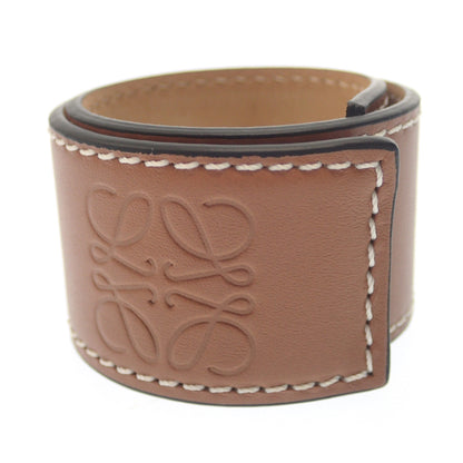 Very good condition ◆LOEWE Leather Bracelet Small Slap Anagram 119.19.336 Brown with box LOEWE [AFI18] 