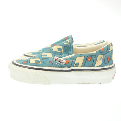 Good condition ◆ Vans sneakers slip-on made in USA all pattern kids blue size 18 VANS [AFD9] 