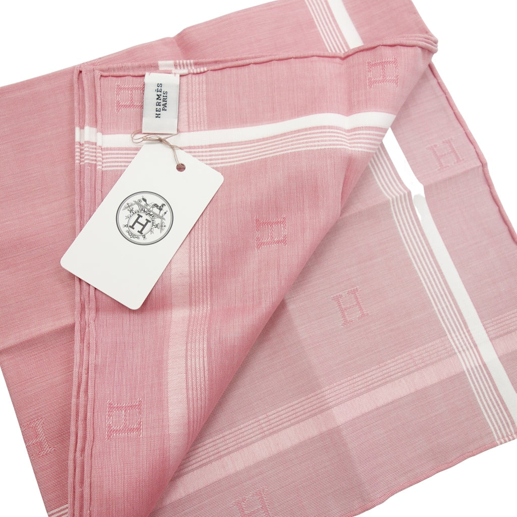 Like new◆Hermes handkerchief 100% cotton pink with box HERMES [AFI12] 