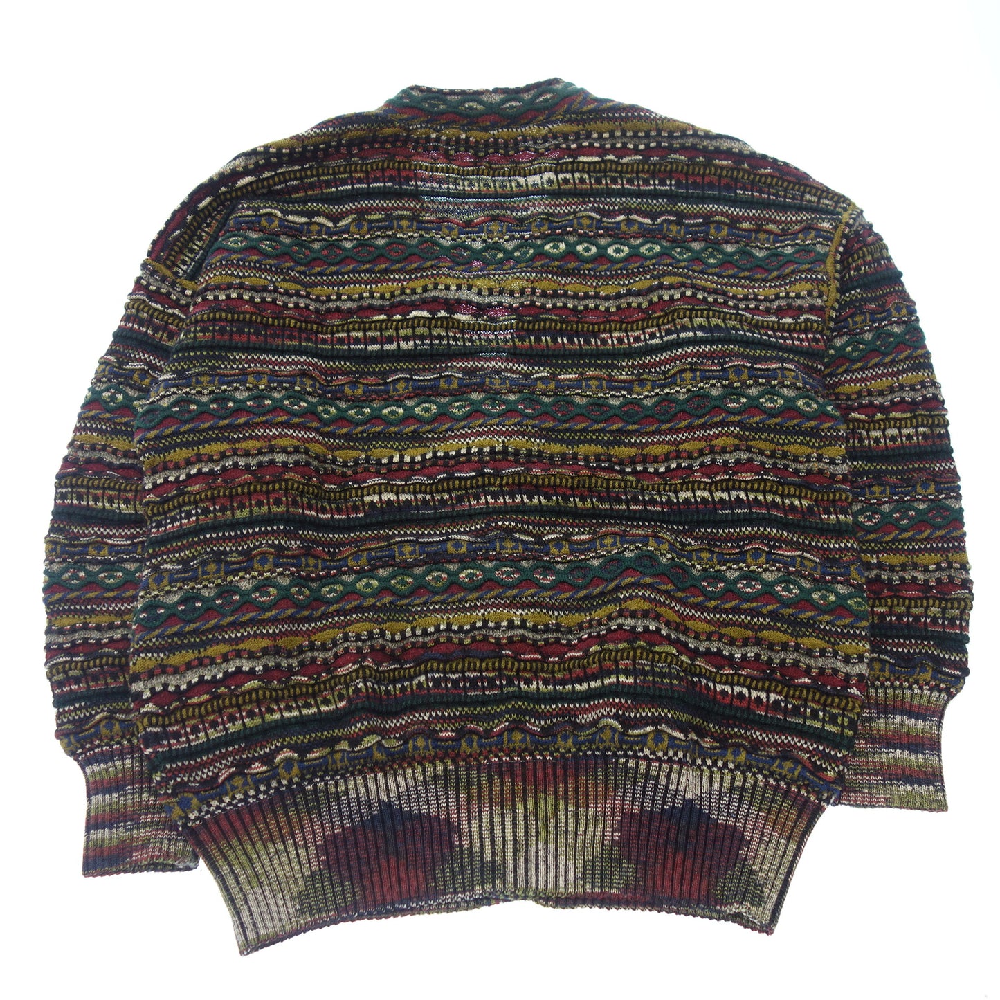 Good condition ◆ Missoni Knit Cardigan All Over Pattern Cable Knit Men's Multicolor 50 MISSONI [AFB52] 