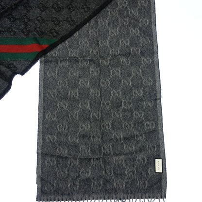 Gucci muffler 570603 Sherry line alpaca GG pattern gray GUCCI [AFI22] [Used] 