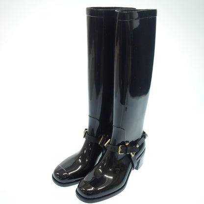 Very good condition◆JIMMY CHOO long boots rain boots enamel ladies 35 black JIMMY CHOO [AFD2] 